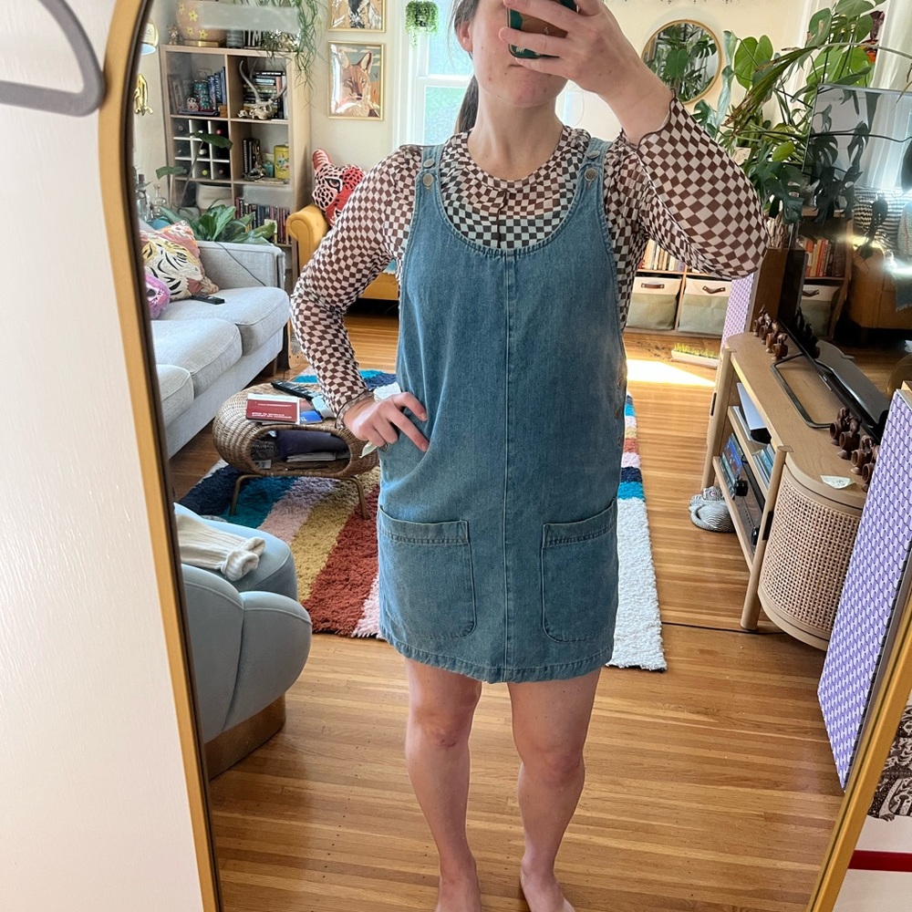 Vintage California Influence denim overall dress
